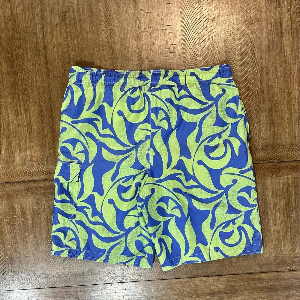 Sonoma Life + Style Board Shorts Swim Trunks Mens Size S Blue Green Pockets